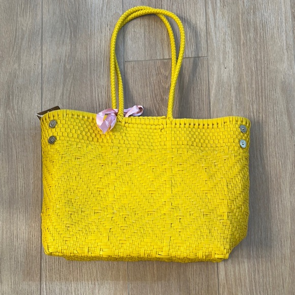 Yellow Woven Tote Bag - Picture 2 of 3